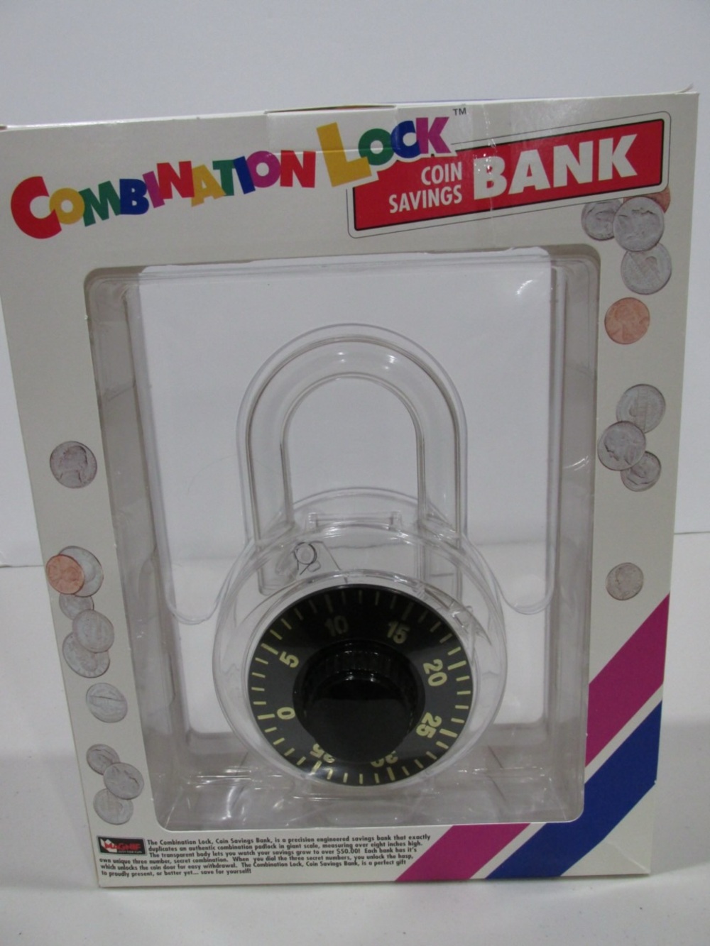 Vintage Magnif Combination Lock Bank No. 3702 NOS